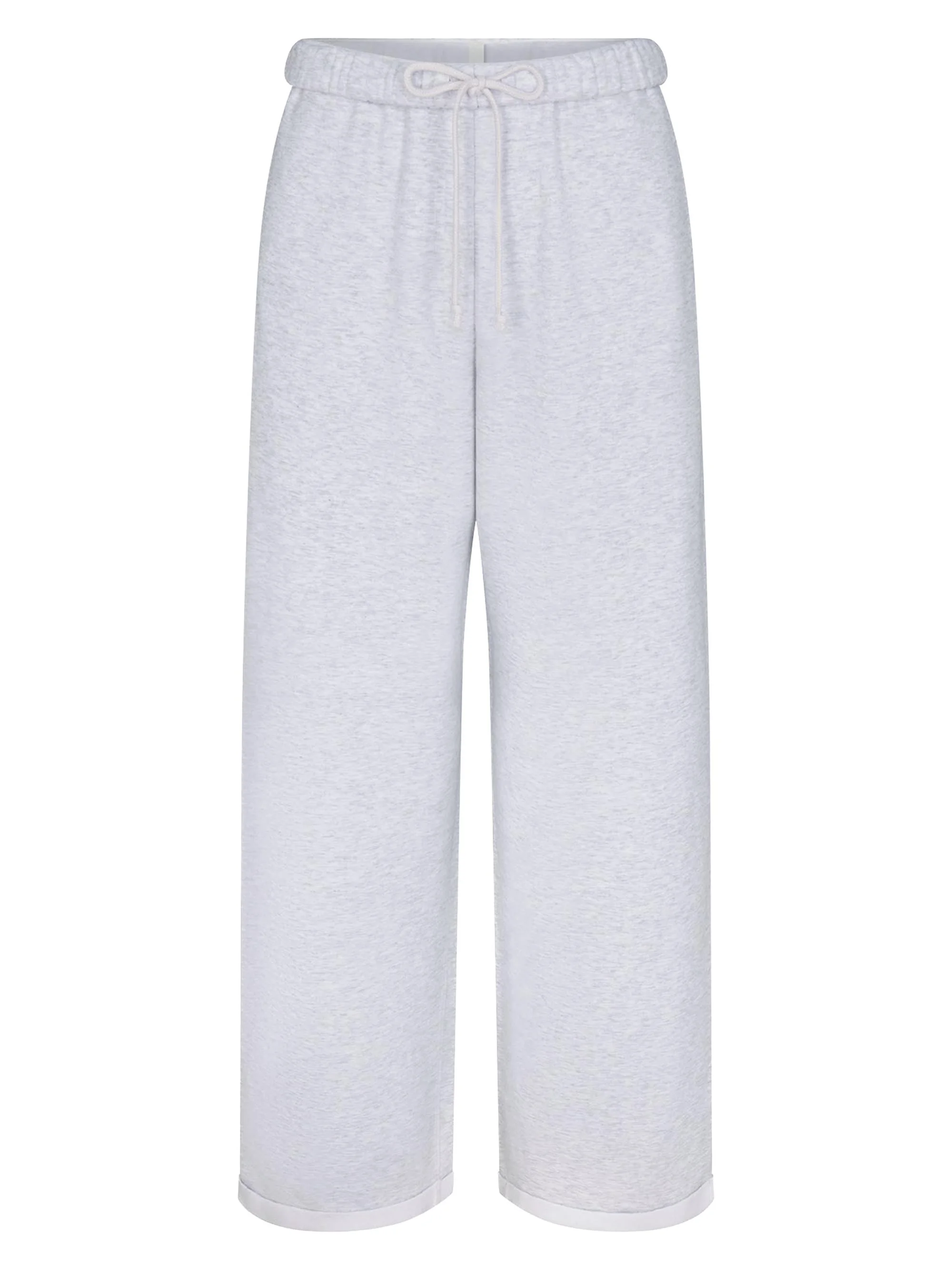 Women's Cotton Fleece Straight-Leg Pants - Light Heather Grey - 1