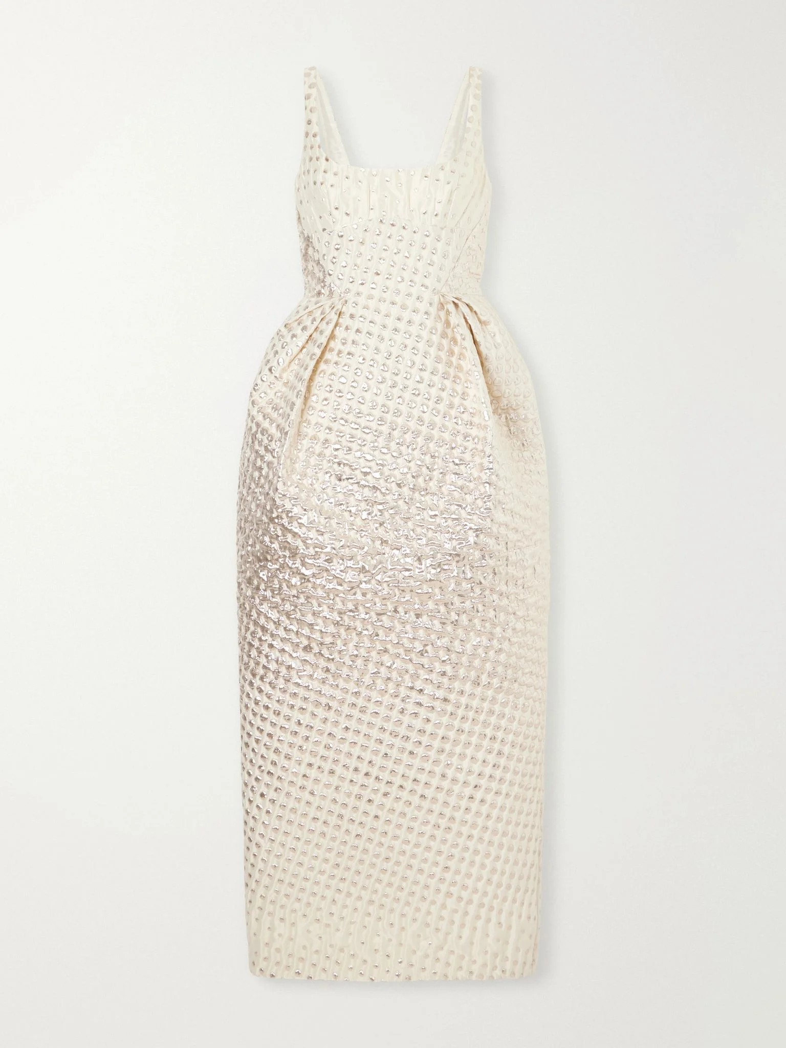 Metallic jacquard-woven gown Cream - 1