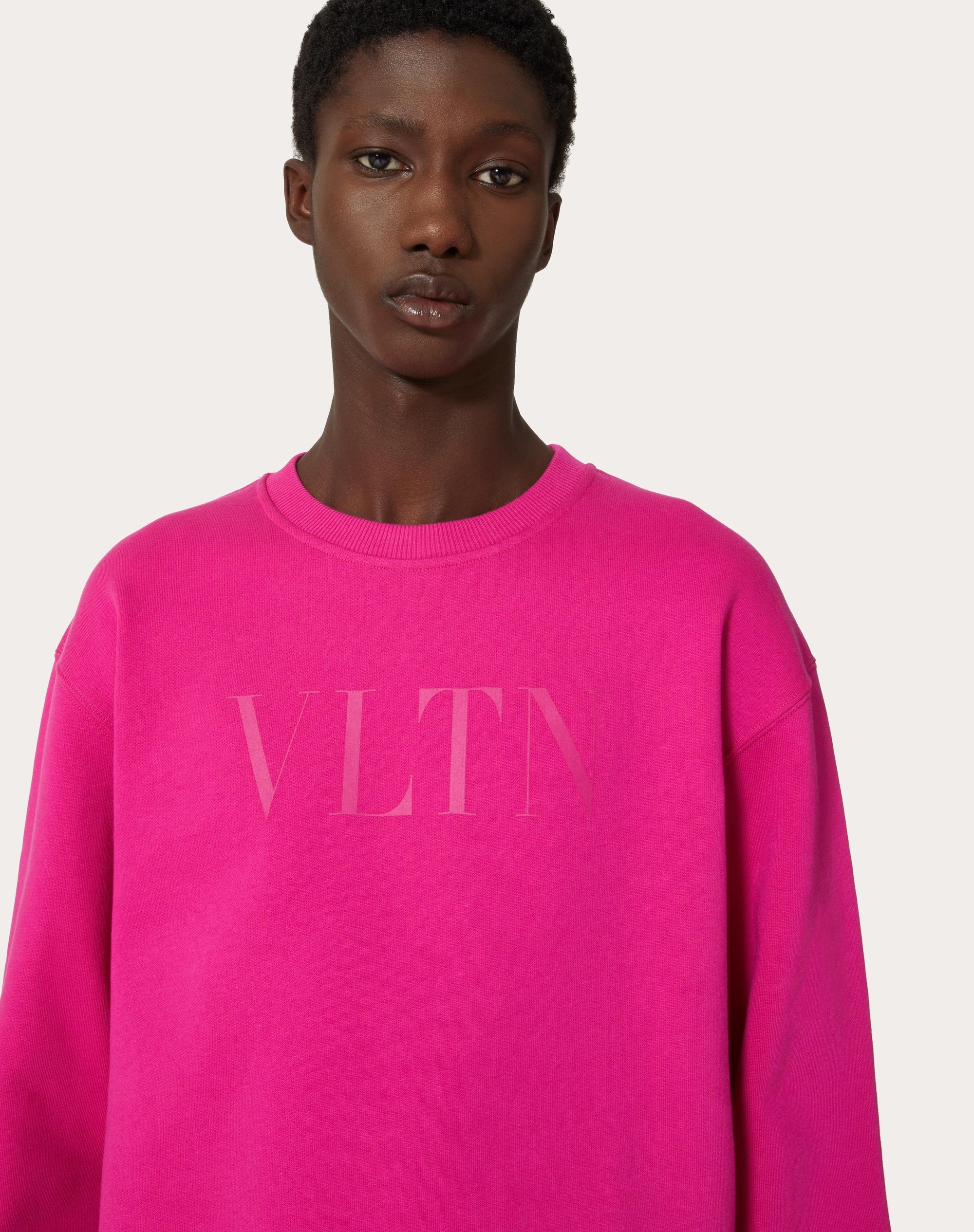 COTTON CREWNECK SWEATSHIRT WITH VLTN PRINT - 5