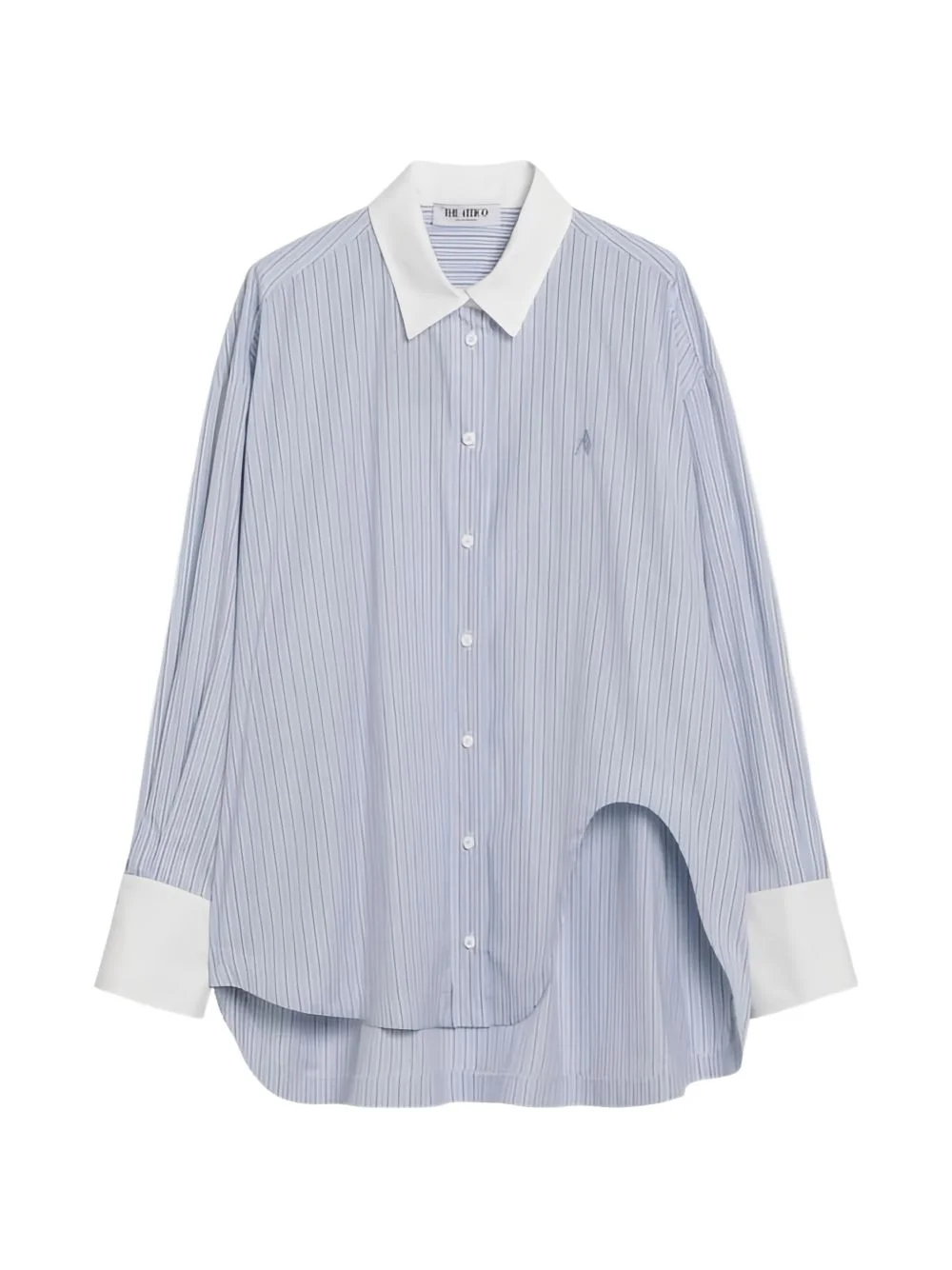 striped collar shirt - 1
