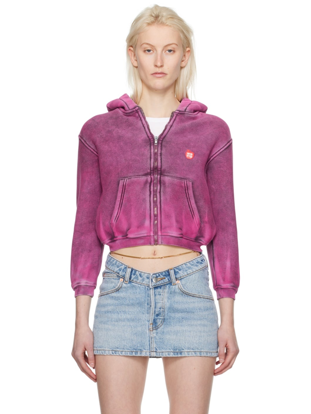 Alexander Wang Pink Shrunken Hoodie | REVERSIBLE