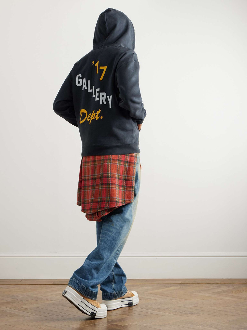 GALLERY DEPT. Appliquéd Logo-Print Cotton-Jersey Zip-Up Hoodie outlook