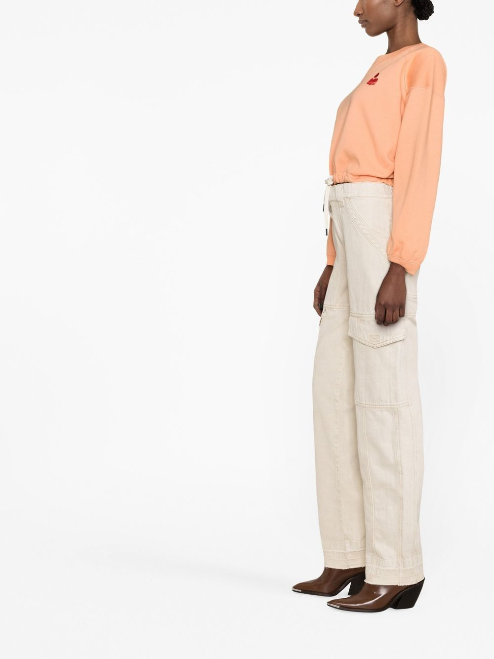 high-rise cargo-pocket trousers - 4