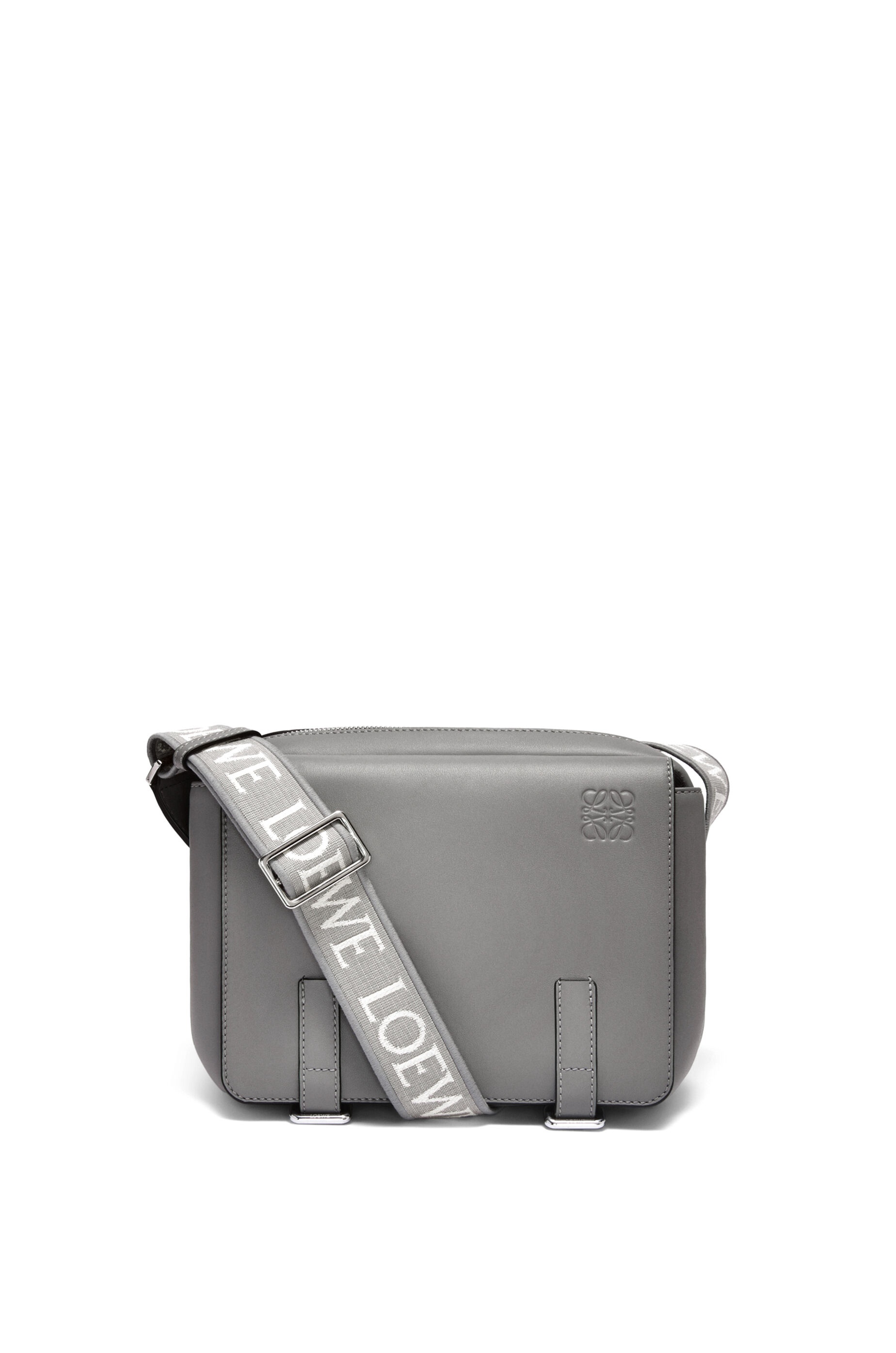 Loewe XS Military messenger bag in supple smooth calfskin and jacquard |  REVERSIBLE