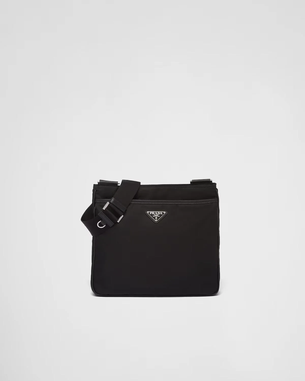 Prada Re-nylon Saffiano Leather Crossbody Bag Black - 1