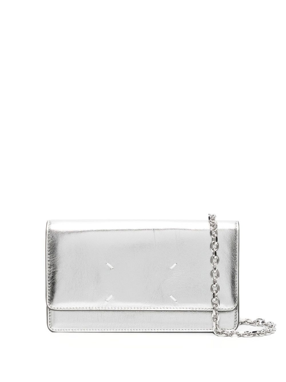 metallic-finish clutch bag - 1