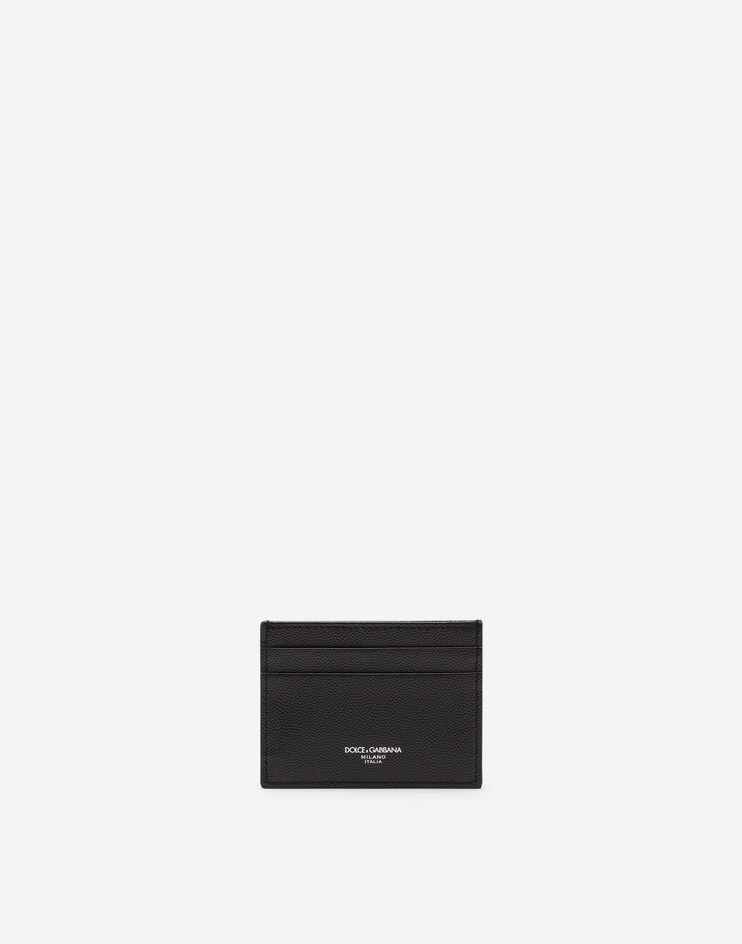 Calfskin credit card holder with logo - 1