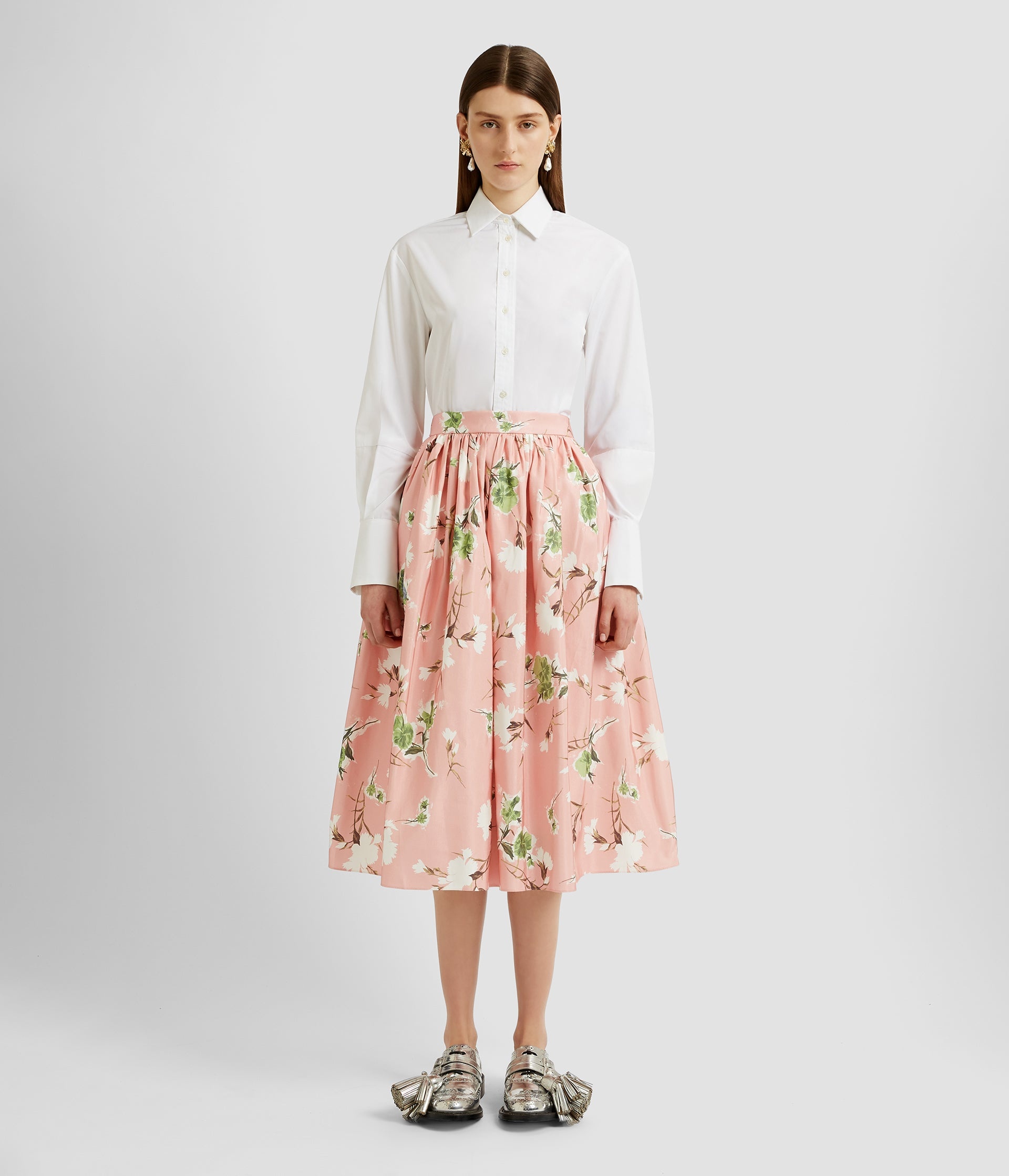 GATHERED MIDI SKIRT - 2