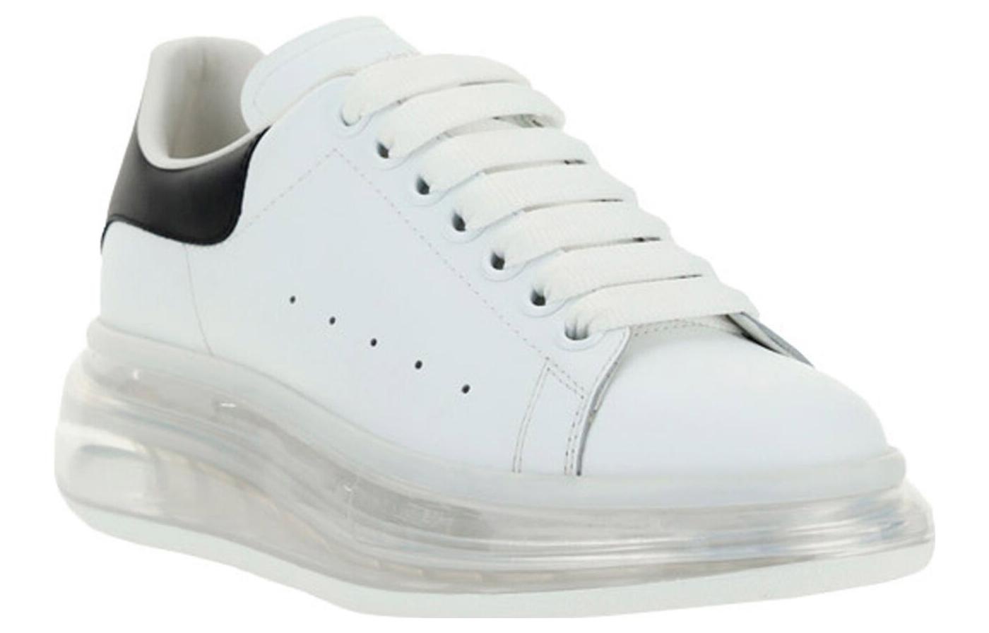 (WMNS) Alexander McQueen Oversized Transparent Sole Sneaker 'White Black' 611698WHX989061 - 3