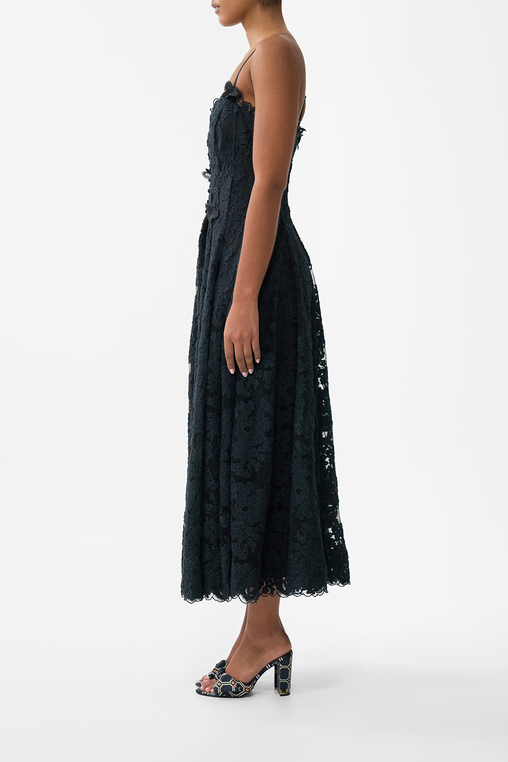 CORSET DRESS WITH LONG FLARED SKIRT - 4