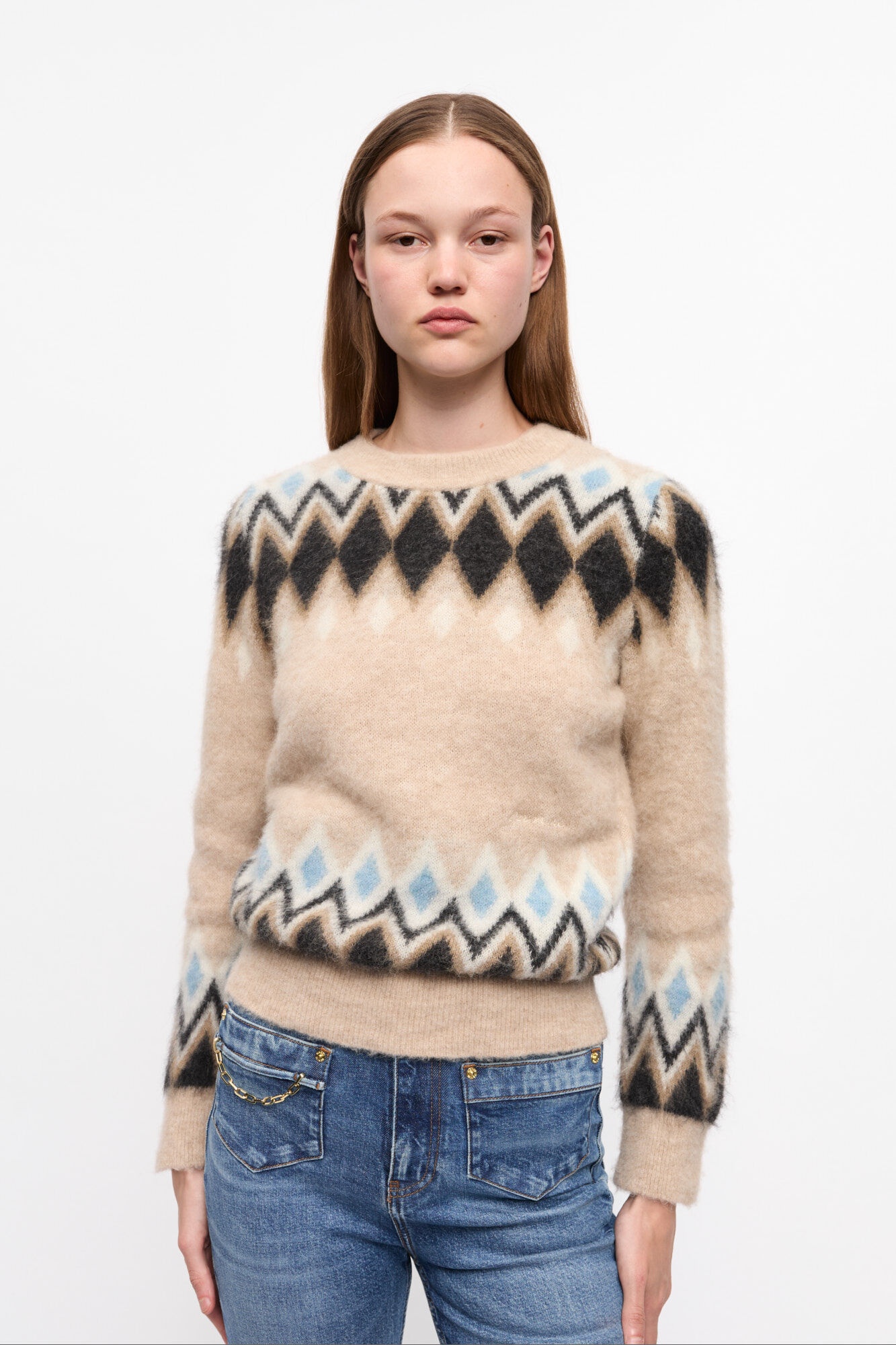 MULTICOLOR FINE BRUSHED ALPACA SWEATER - 2
