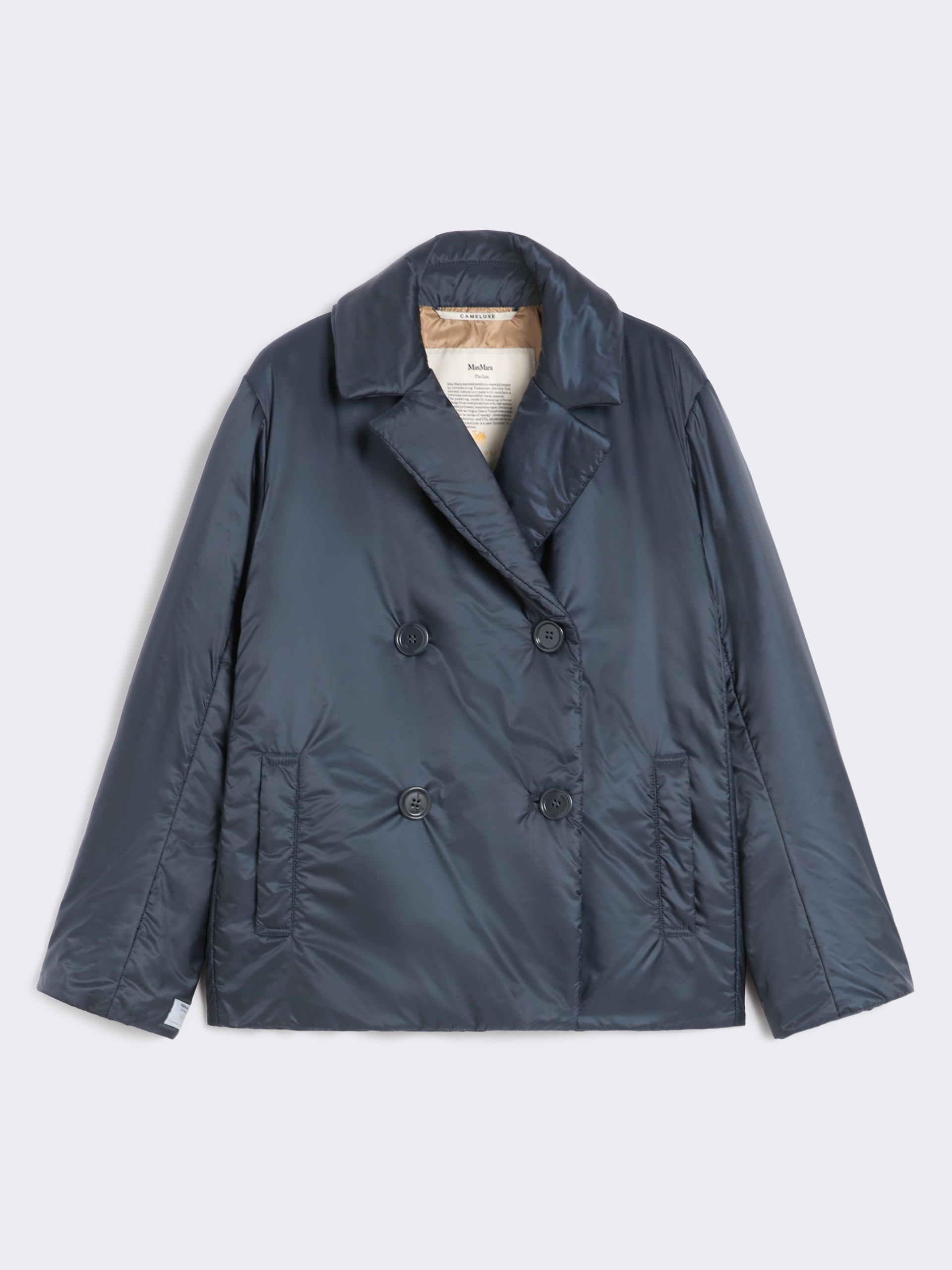 CAMELIA Padded double-breasted jacket in water-repellent canvas - 1
