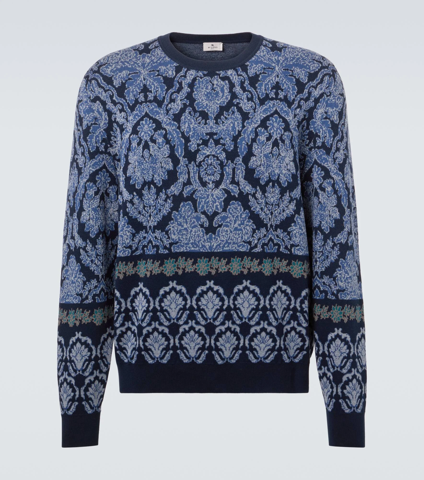 Intarsia cotton sweater - 1