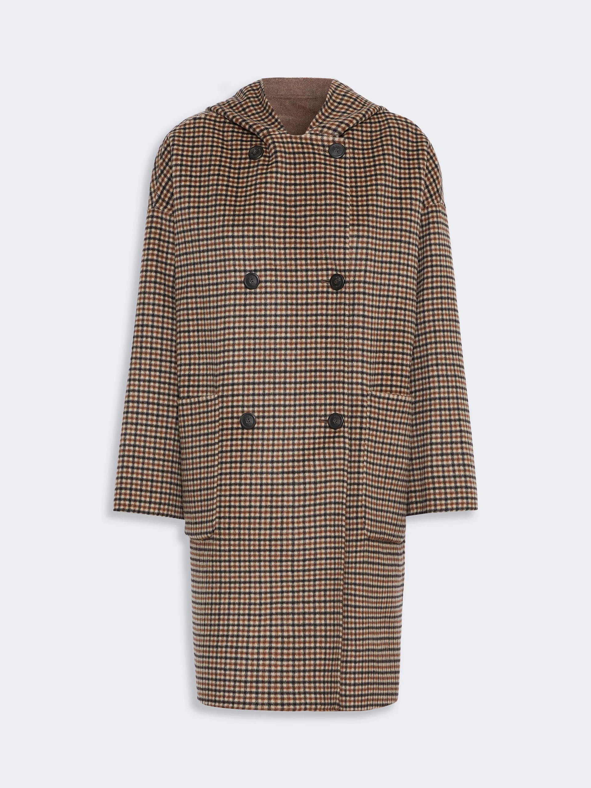 BALTA Double wool broadcloth coat - BROWN - 1