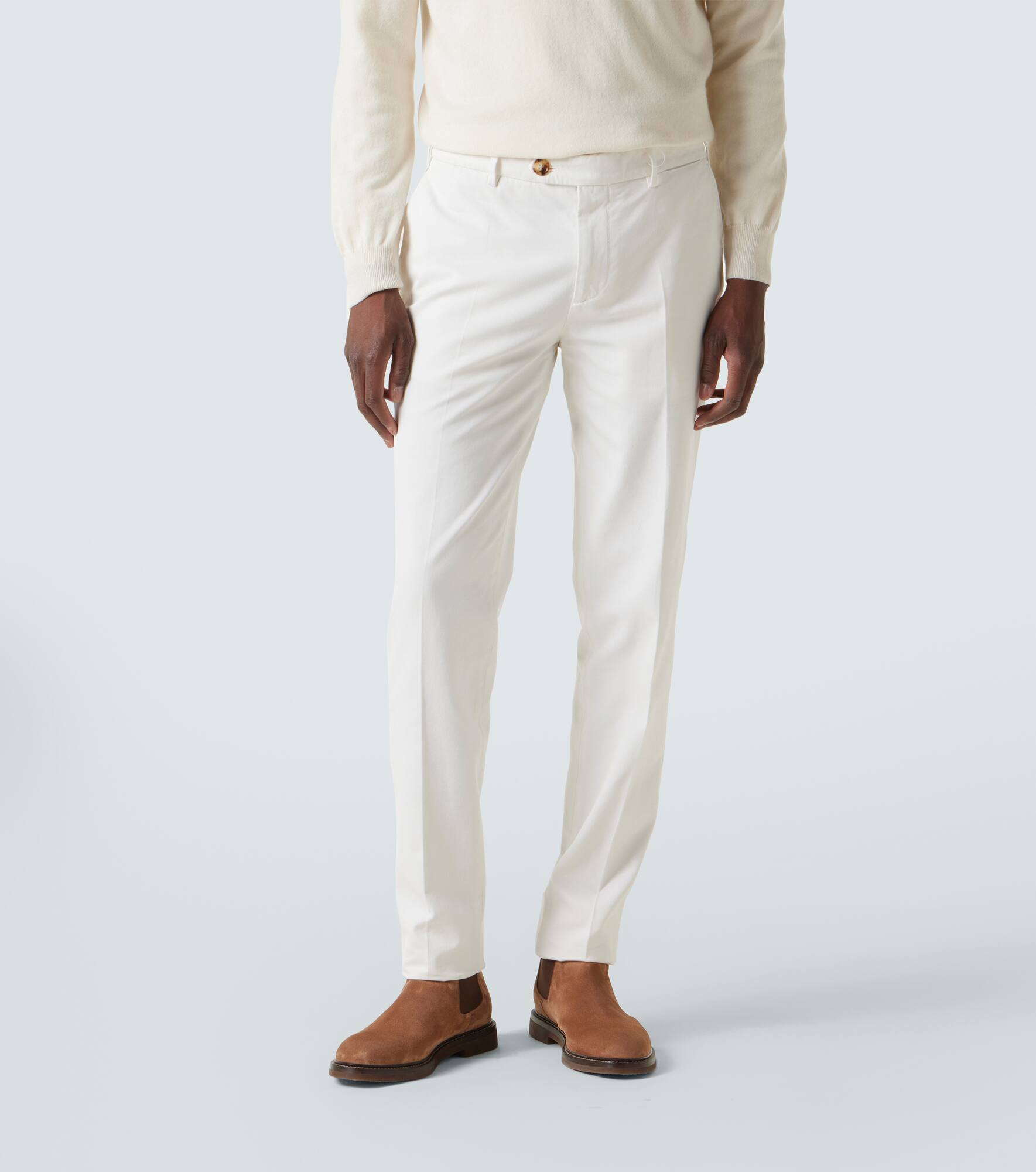Cotton gabardine slim pants - 3