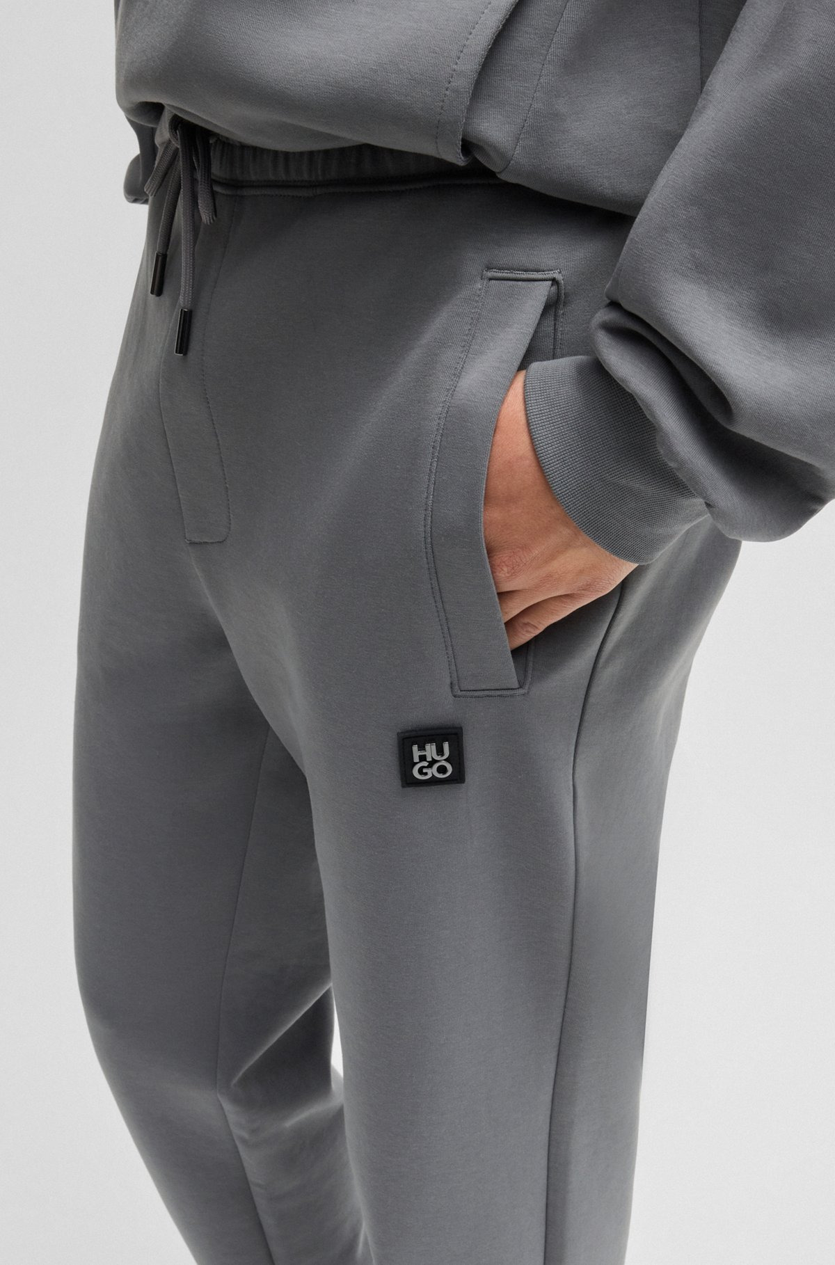 COTTON TRACKSUIT BOTTOMS WITH STACKED LOGO - 3