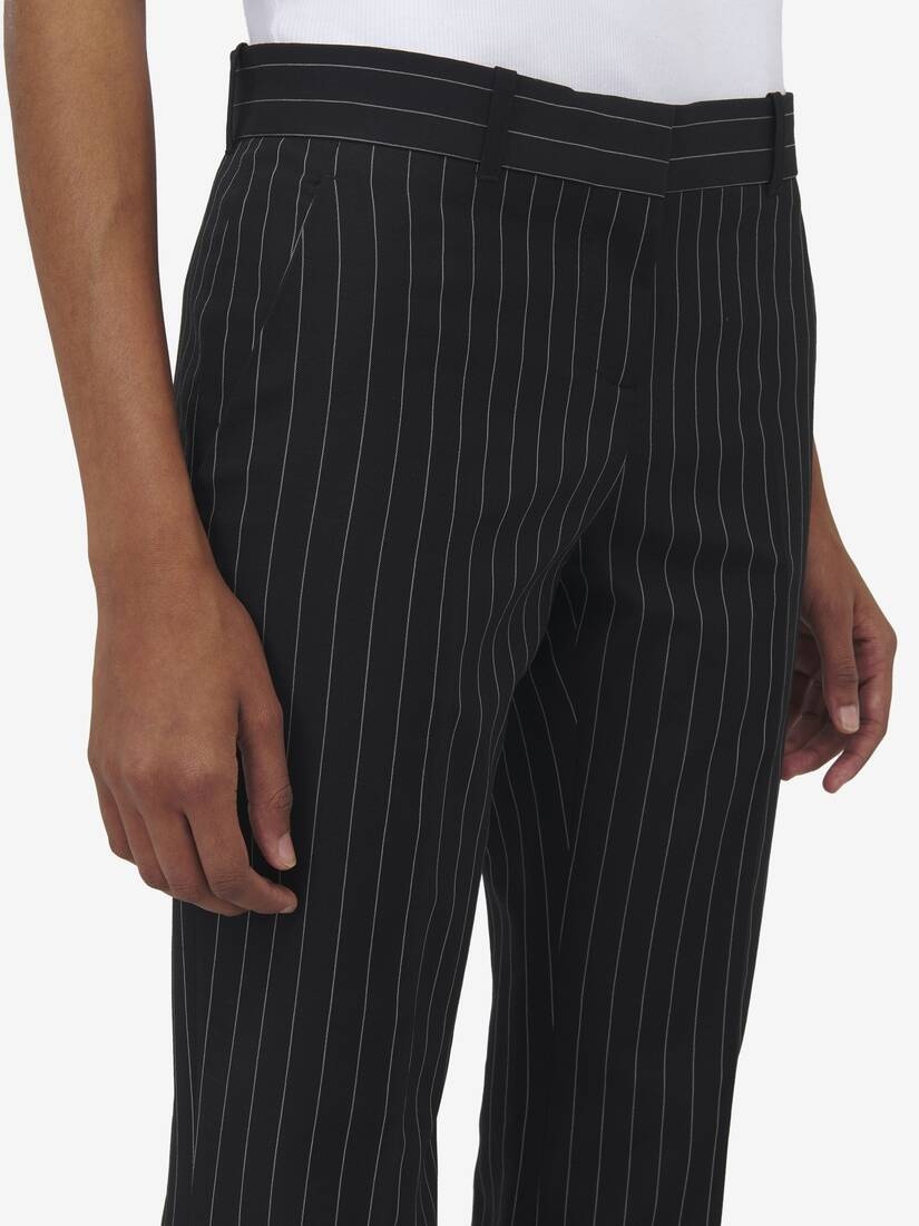Pinstripe Bootcut Trousers - 5