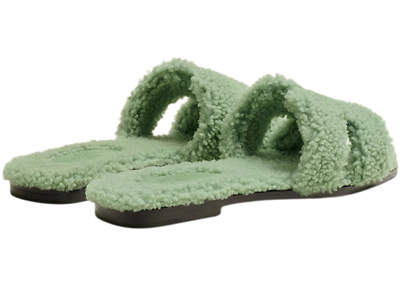 Hermes Oran Sandal Vert D'eau Woolskin - 3