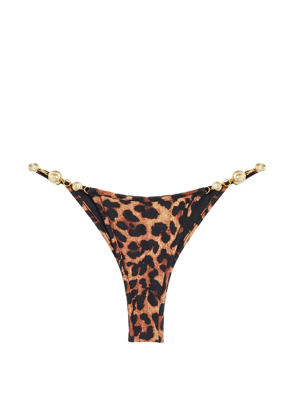 Splash leopard-print embellished bikini bottoms - 1