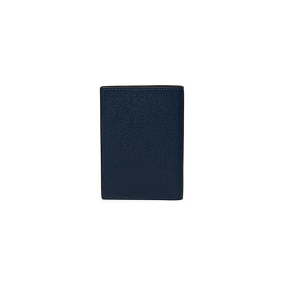 Santoni Blue saffiano leather passport case outlook