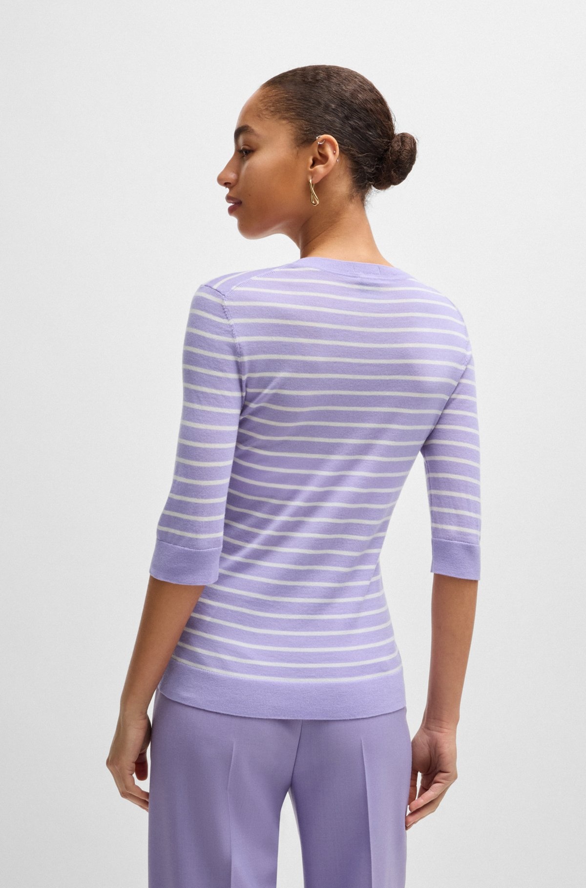 MERINO-WOOL SWEATER WITH BRETON STRIPES - 4