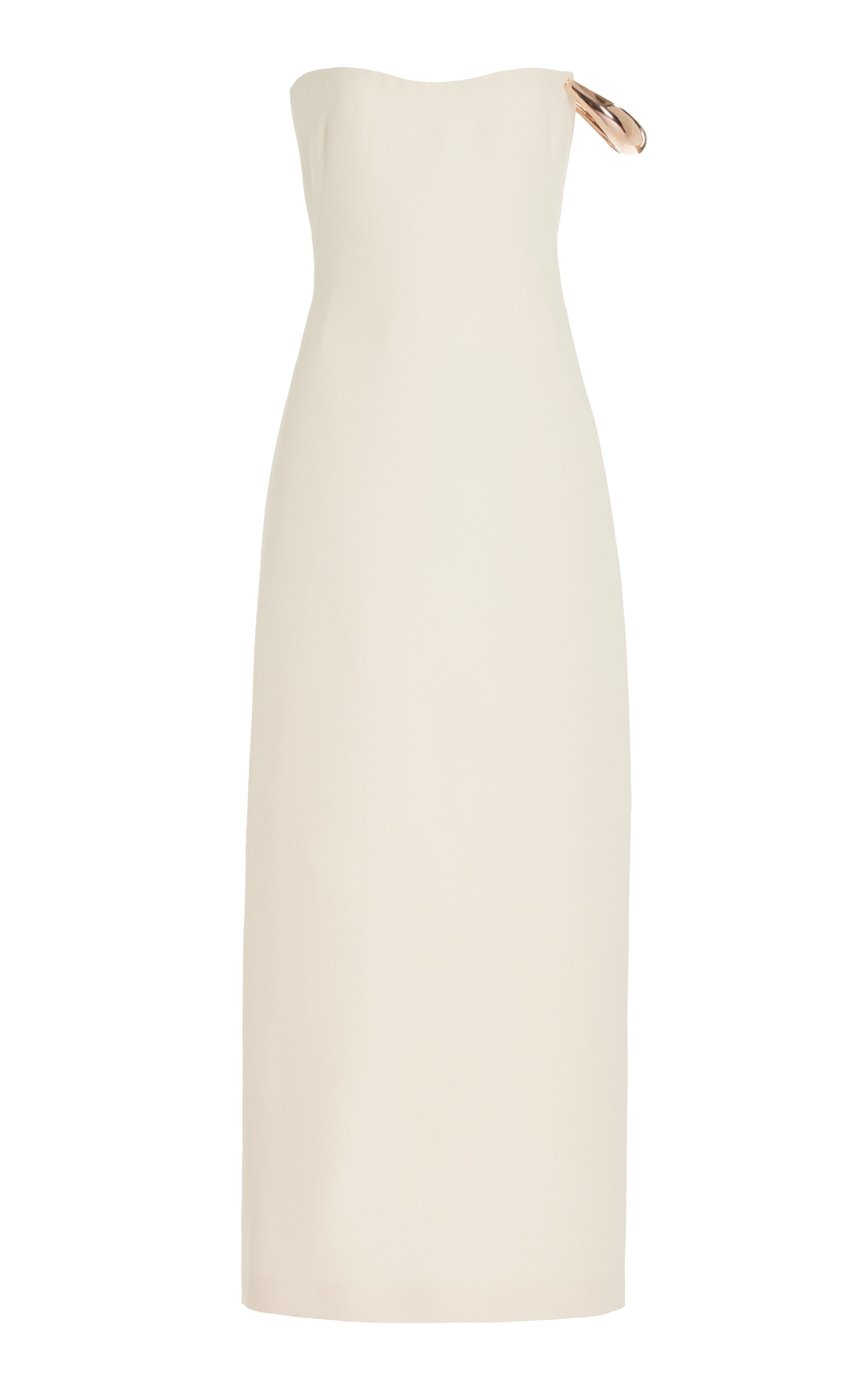 Anica Dress in Ivory Silk Wool Cady - 1