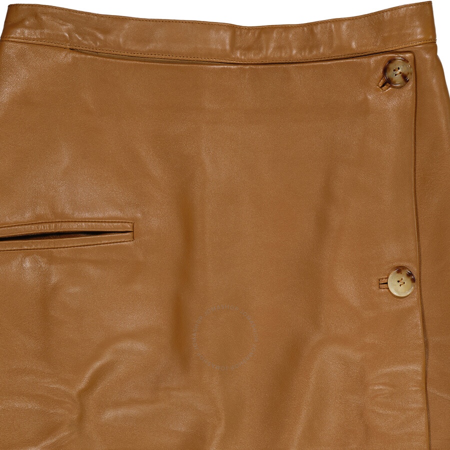 Burberry Ladies Maple Faux Leather A-line Skirt - 7