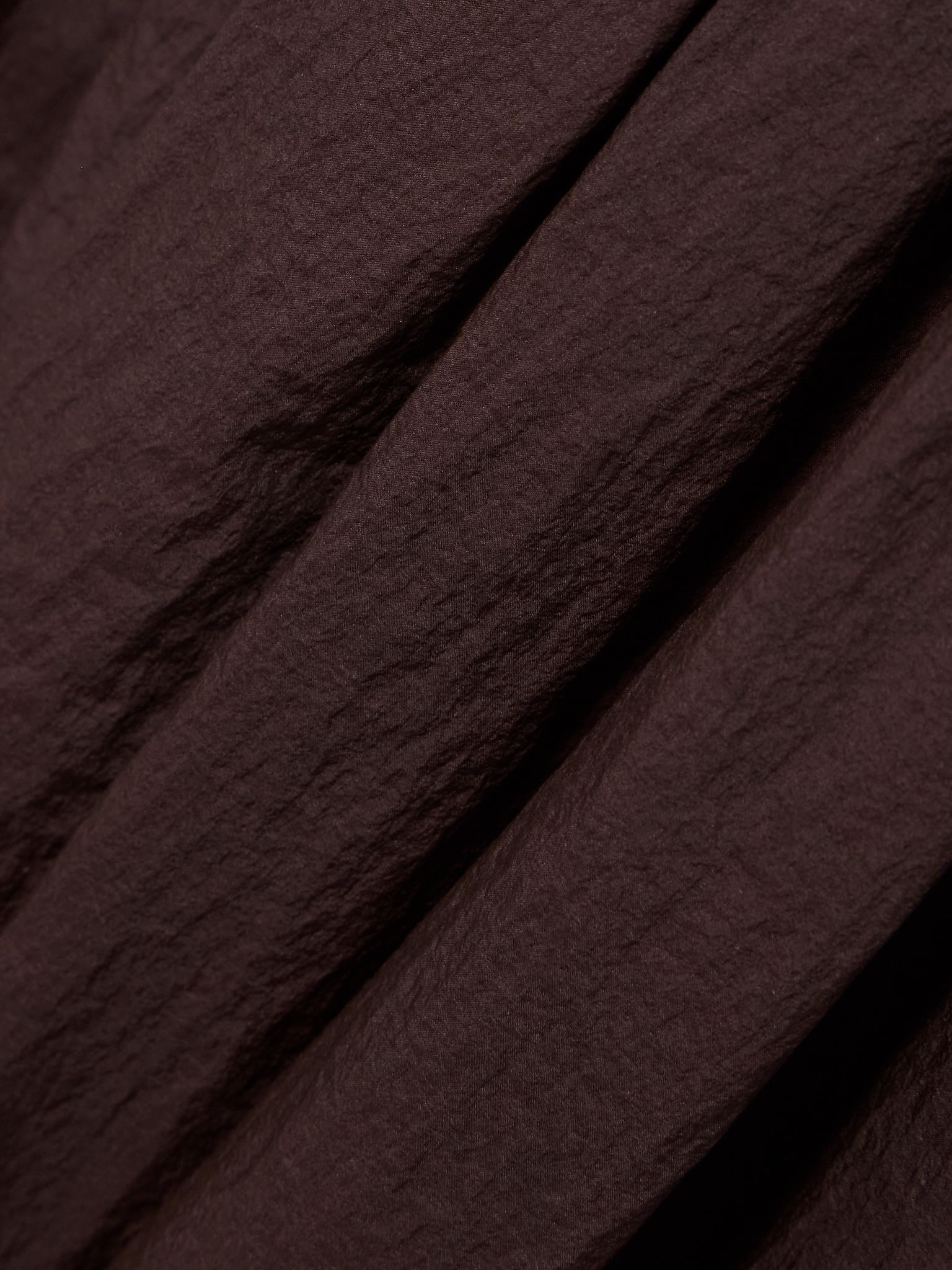 Pleated chiffon tapered pants Burgundy - 4