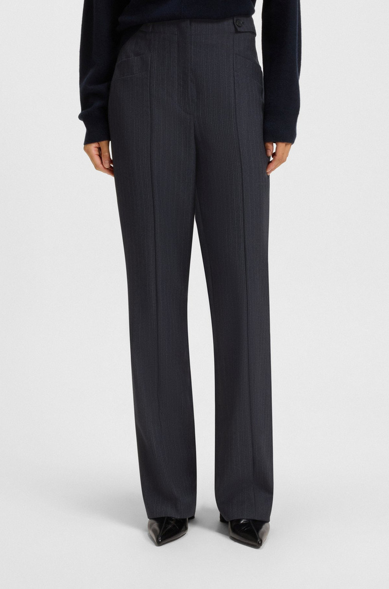 REGULAR-FIT BOOTCUT PANTS IN PATTERNED VIRGIN WOOL 2