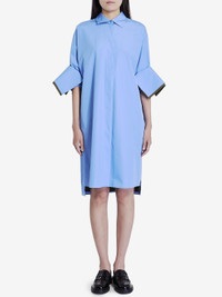 【関税込・国内発送】LOEWE Draped cotton shirt dress Draped cotton shirt dress in black - Loewe | Mytheresa