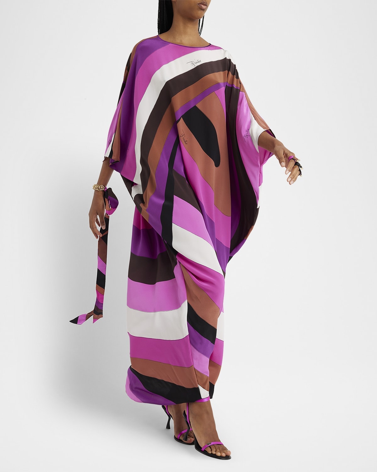 Abstract-Print Maxi Kaftan Dress - 7