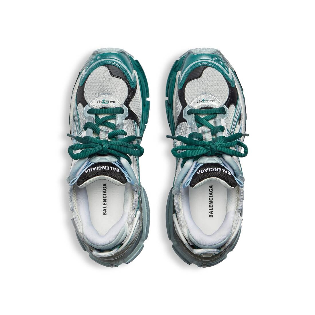 Women's Runner Sneaker  in White/green/blue - 6