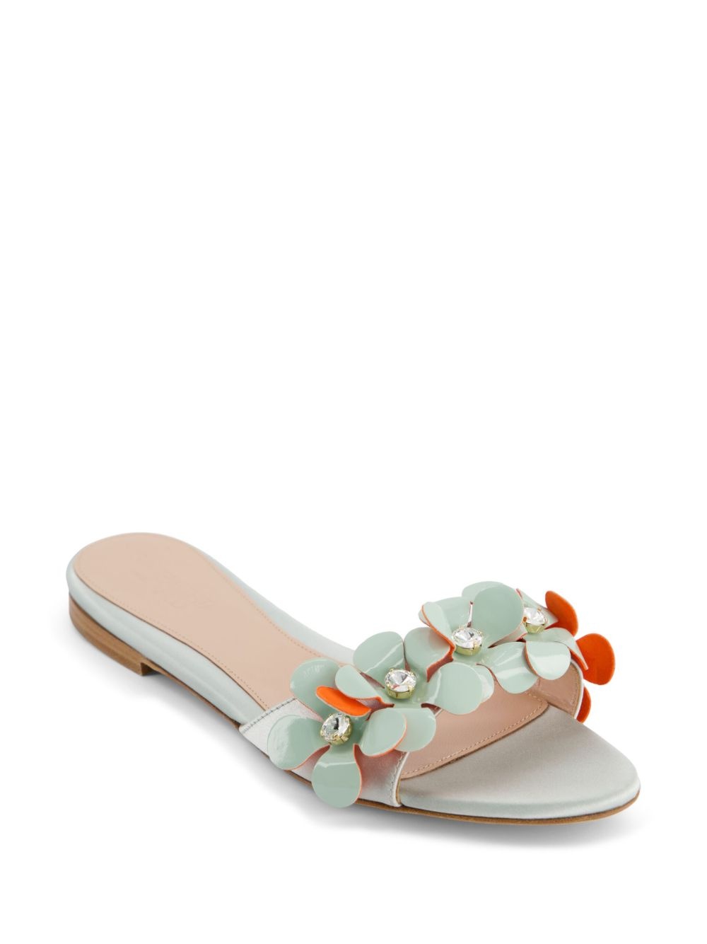 floral-appliqué slides - 2