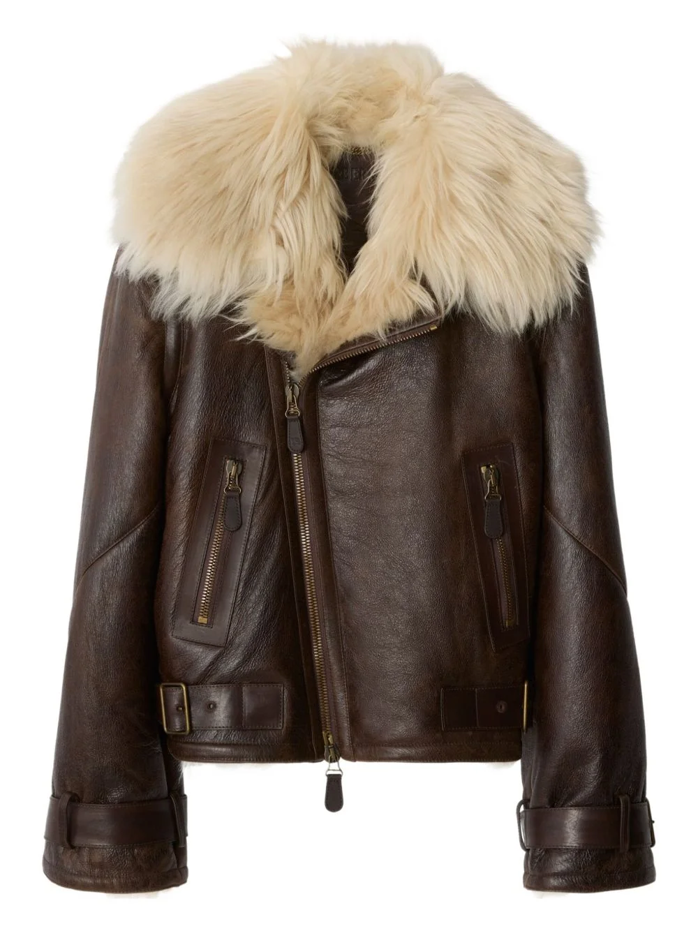 shearling zipped jacket - 1