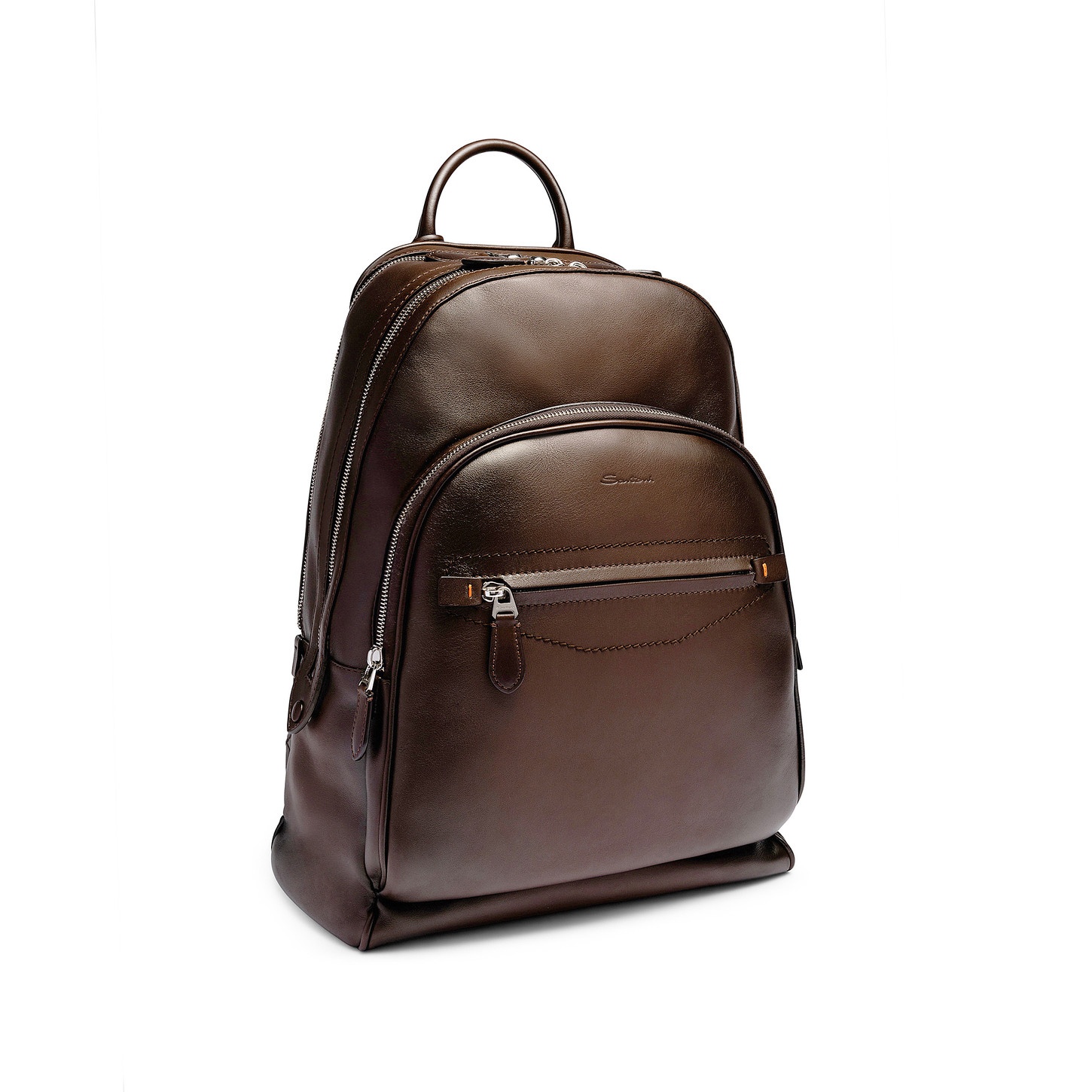 Dark brown leather backpack - 6
