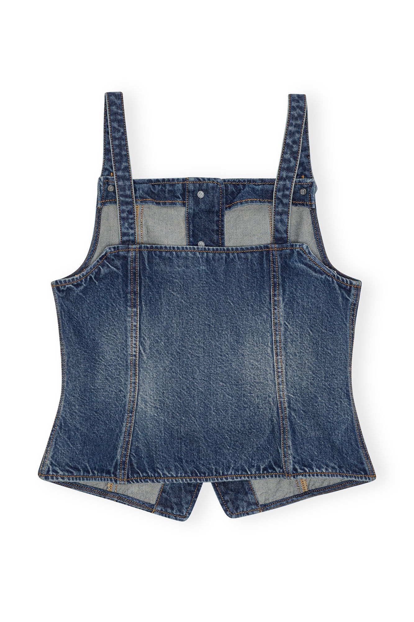 DARK BLUE HEAVY WASHED DENIM TOP - 2