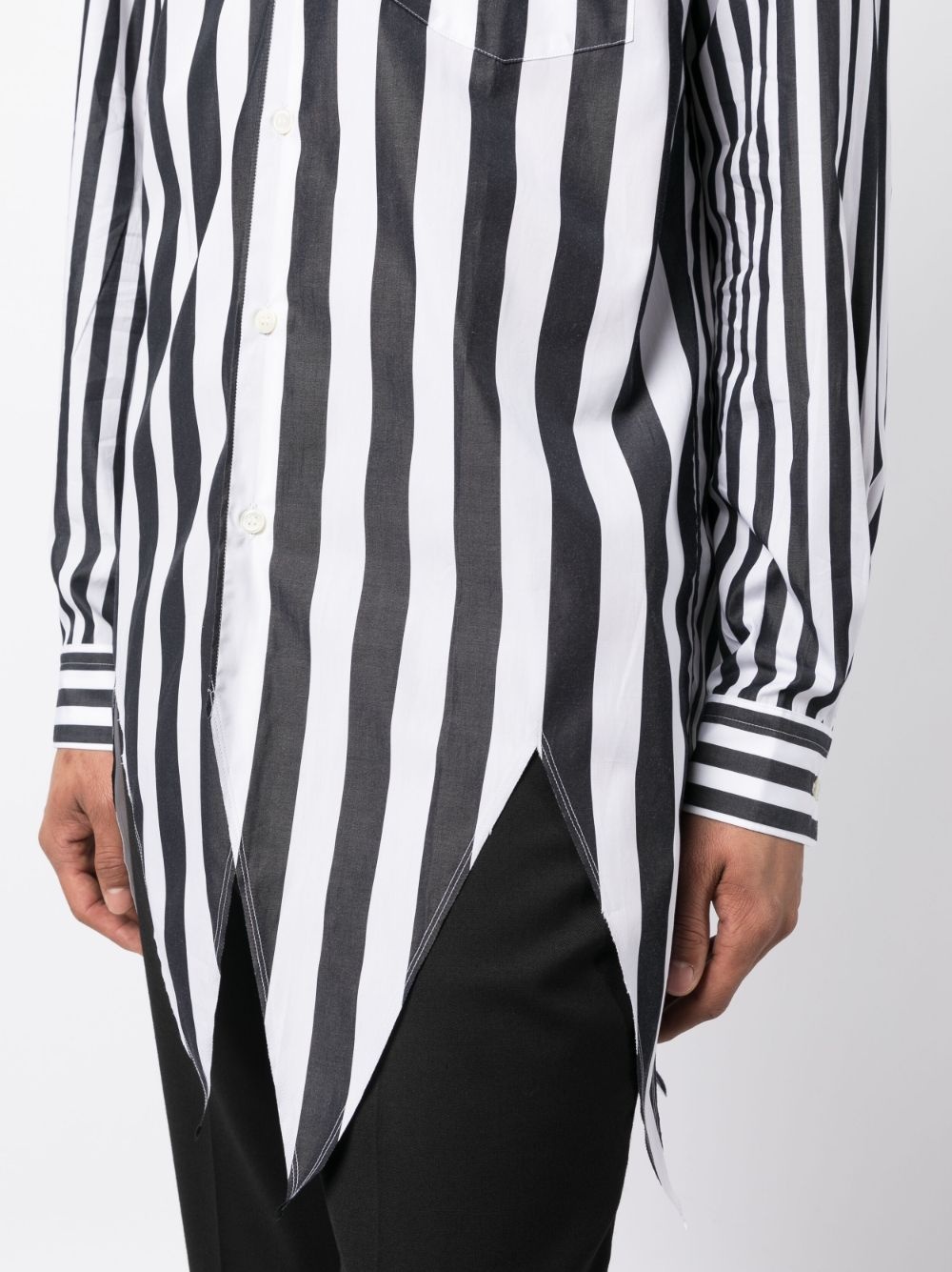 striped long-sleeve cotton shirt - 5