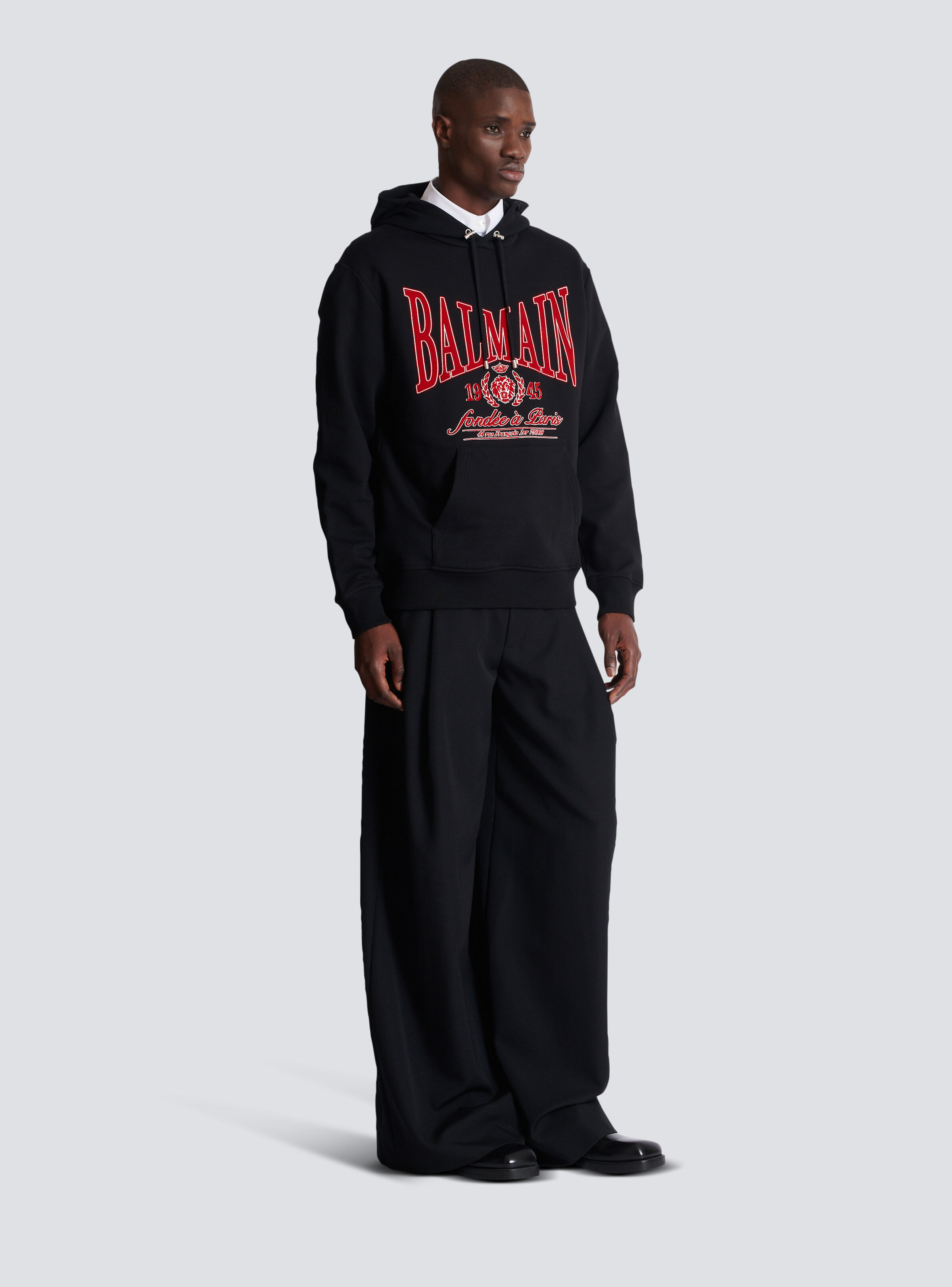 Flocked Balmain College hoodie - 3