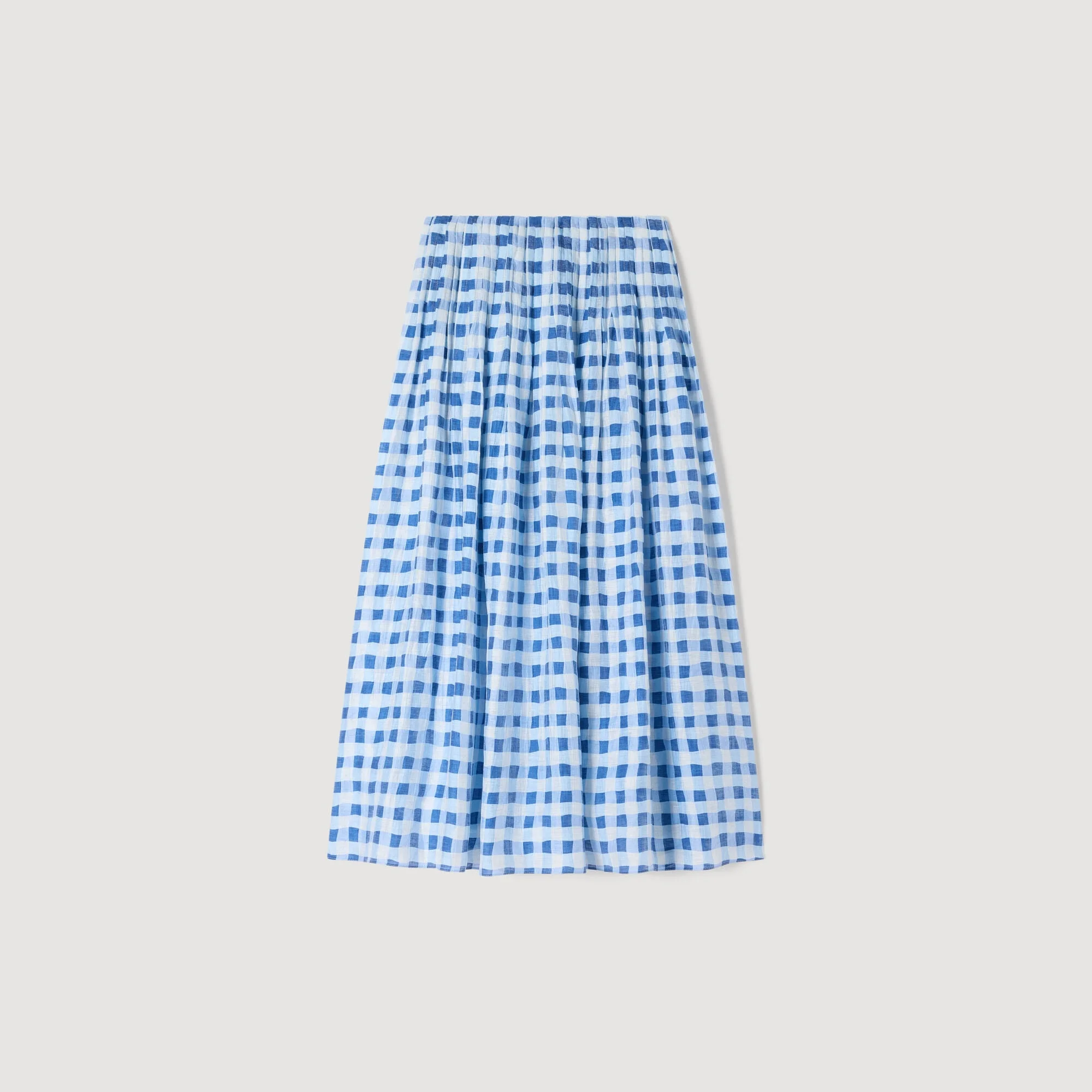 MAXI GINGHAM LINEN SKIRT - 1