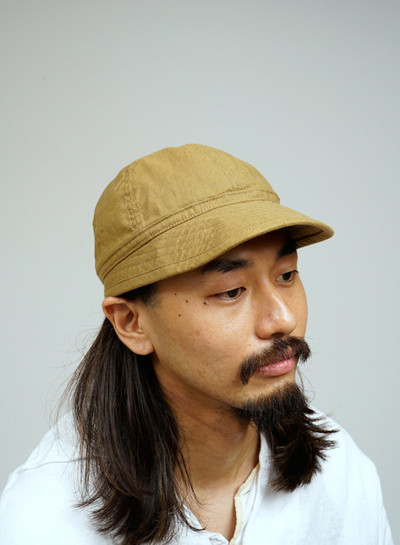 Nigel Cabourn 40's US Army Cap Fade Cloth in Khaki outlook