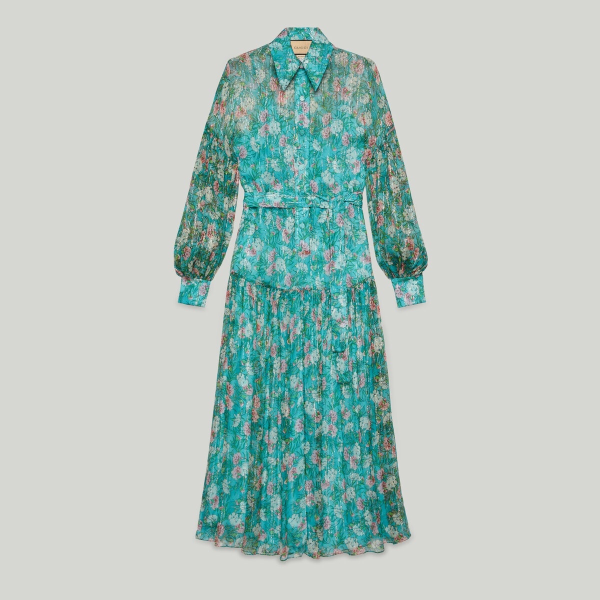 Floral print silk creponne dress - 8