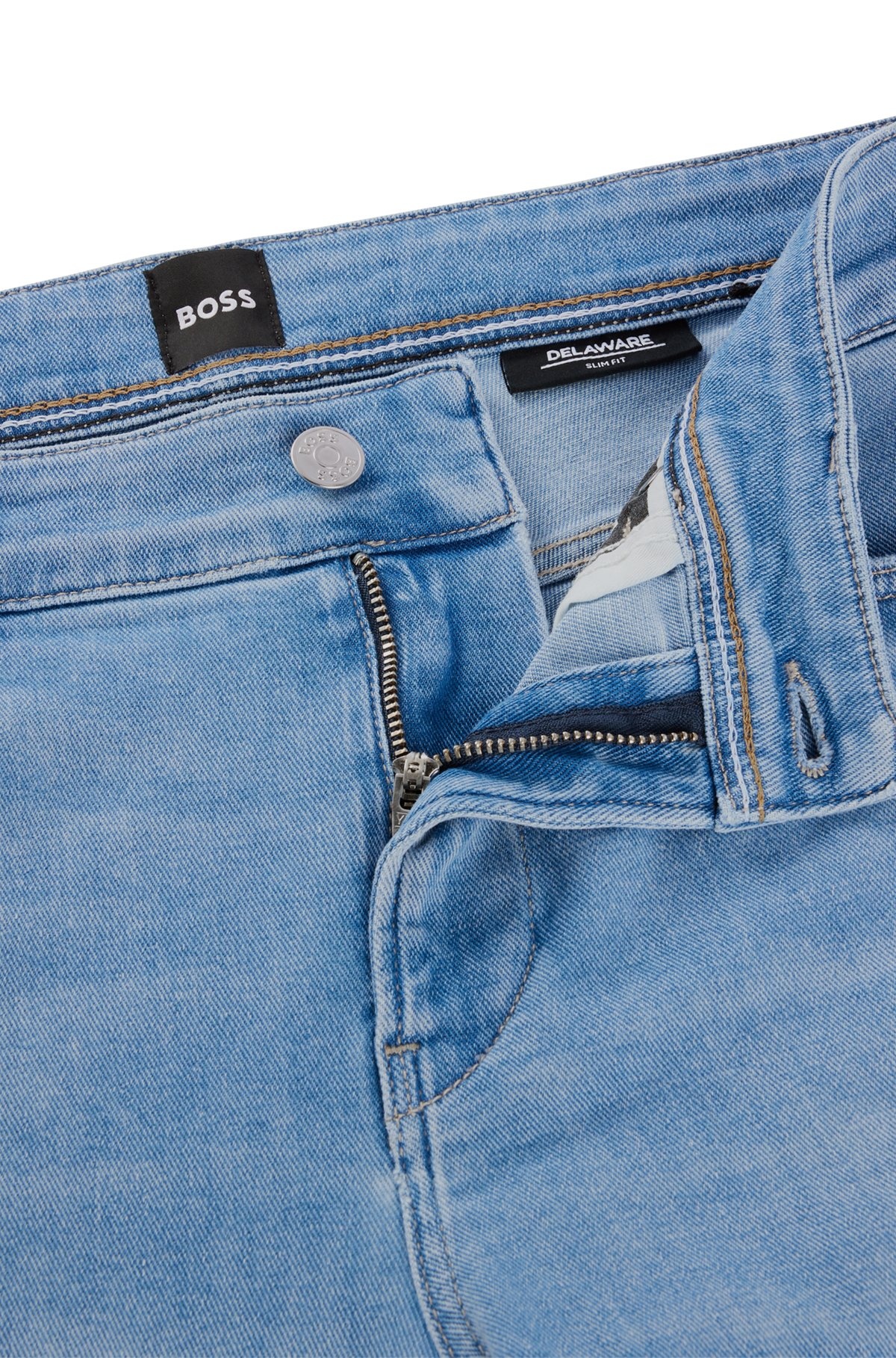 SLIM-FIT JEANS IN LIGHT-BLUE SOFT STRETCH DENIM - 6