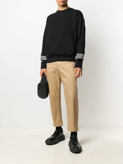 Neil Barrett striped cuff sweatshirt outlook