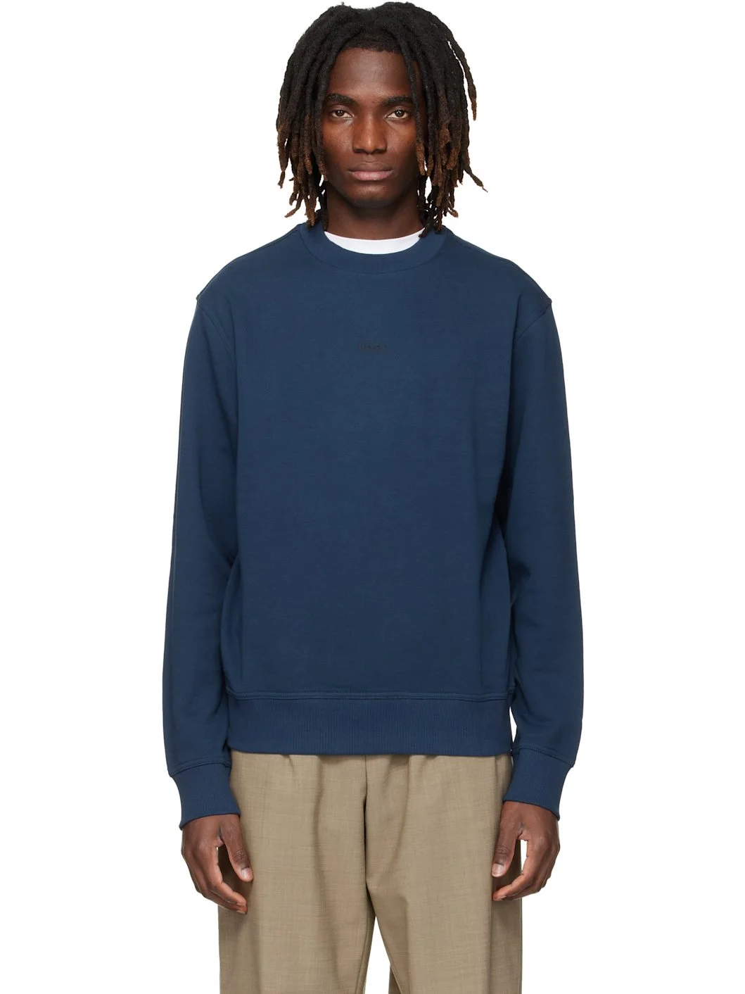 Navy Chest Logo Sweatshirt - 1