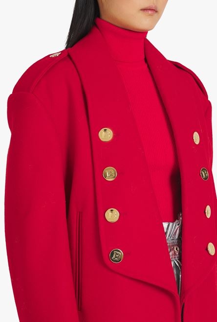 Long red wool coat - 9