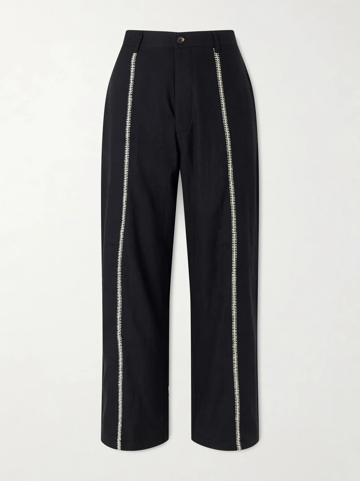 Rabari Sultan Straight-Leg Embroidered Cotton Trousers - 1