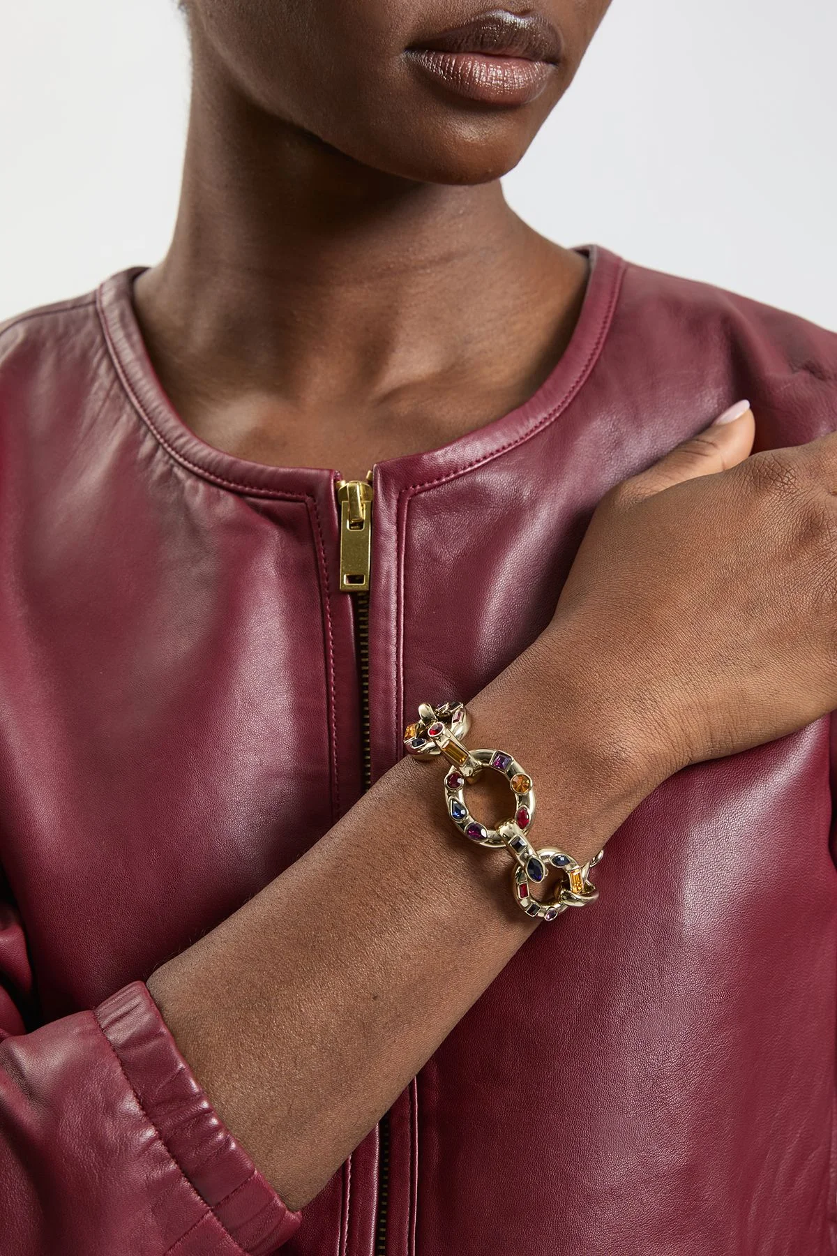 Crystal Chain Statement Bracelet - 1