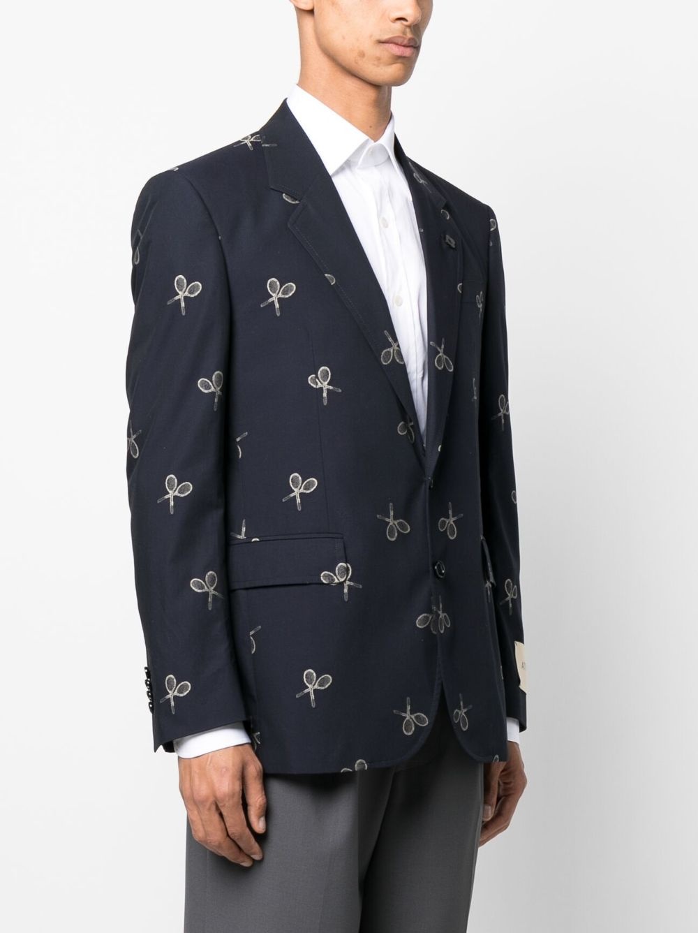 graphic-print single-breasted blazer - 3