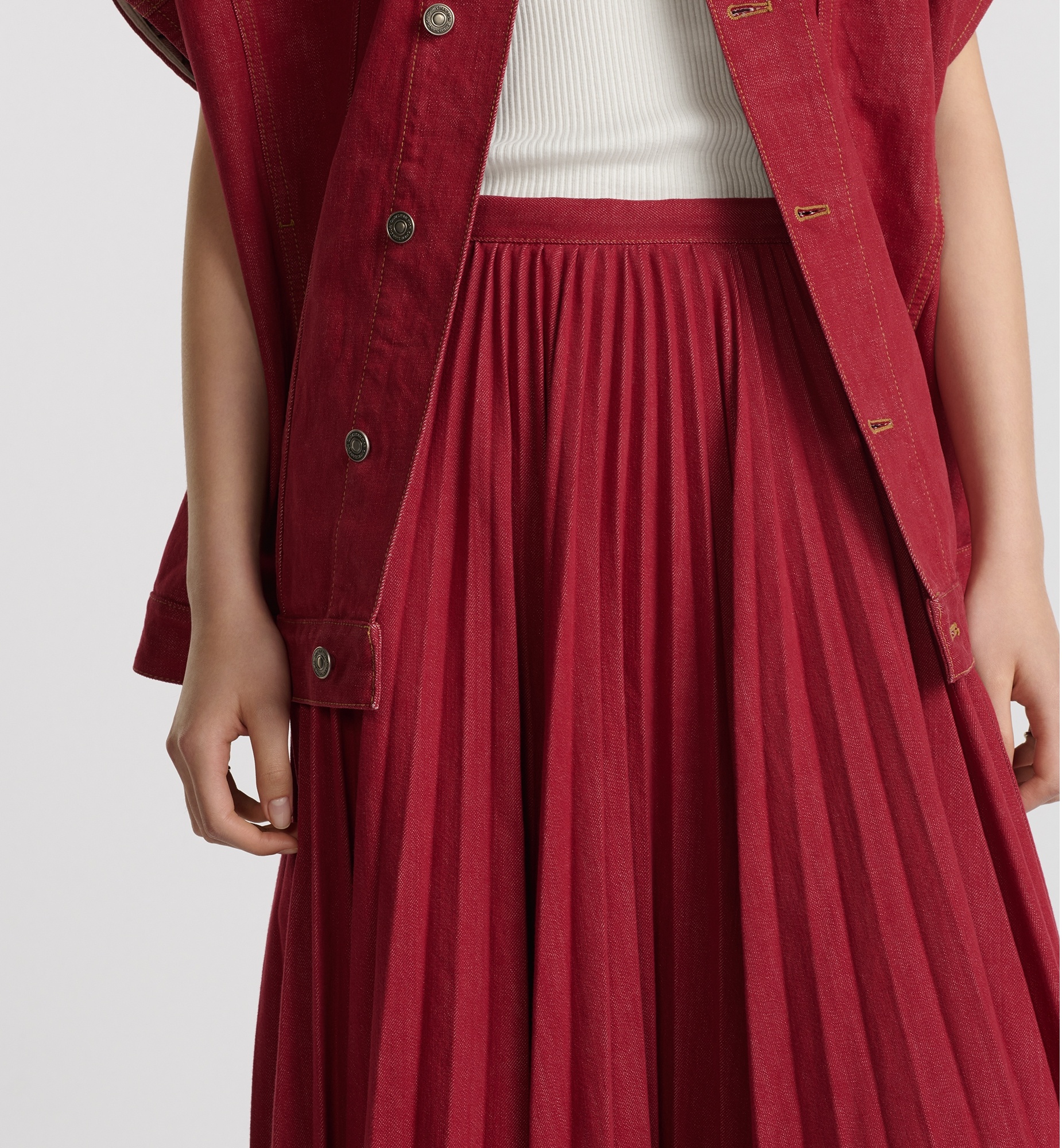 Pleated Mid-Length Skirt - 3