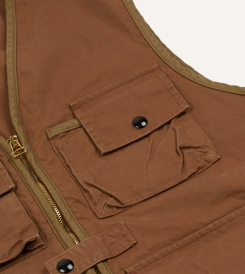 Rust Cotton Urban Safari Vest 4